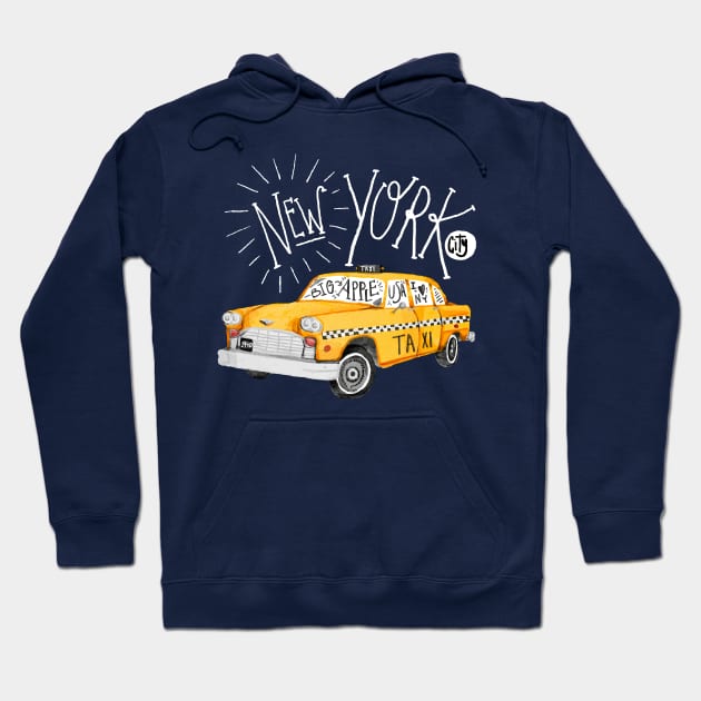 New York - Big Apple - yellow cab taxi T-Shirt Hoodie by kenrock